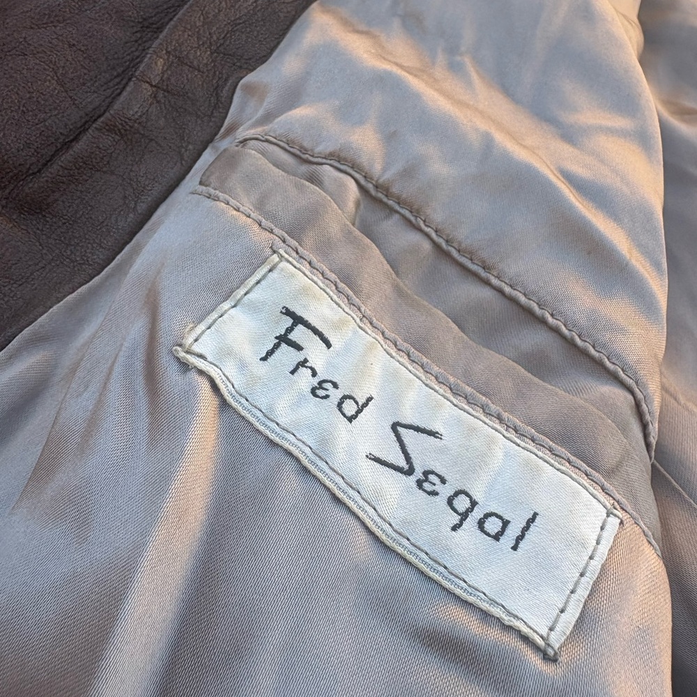 Fred Segal Vintage Men’s Brown Leather Jacket 42 - Picture 8 of 8